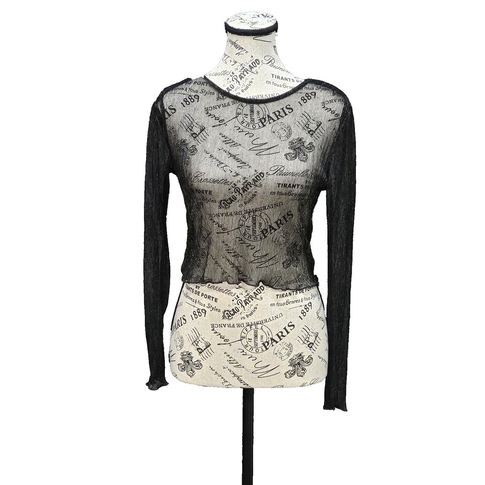 Sheer Mesh Whimsigoth Top Womens S Black Vampcore Witchy Fairy‎ Grunge Cybergoth